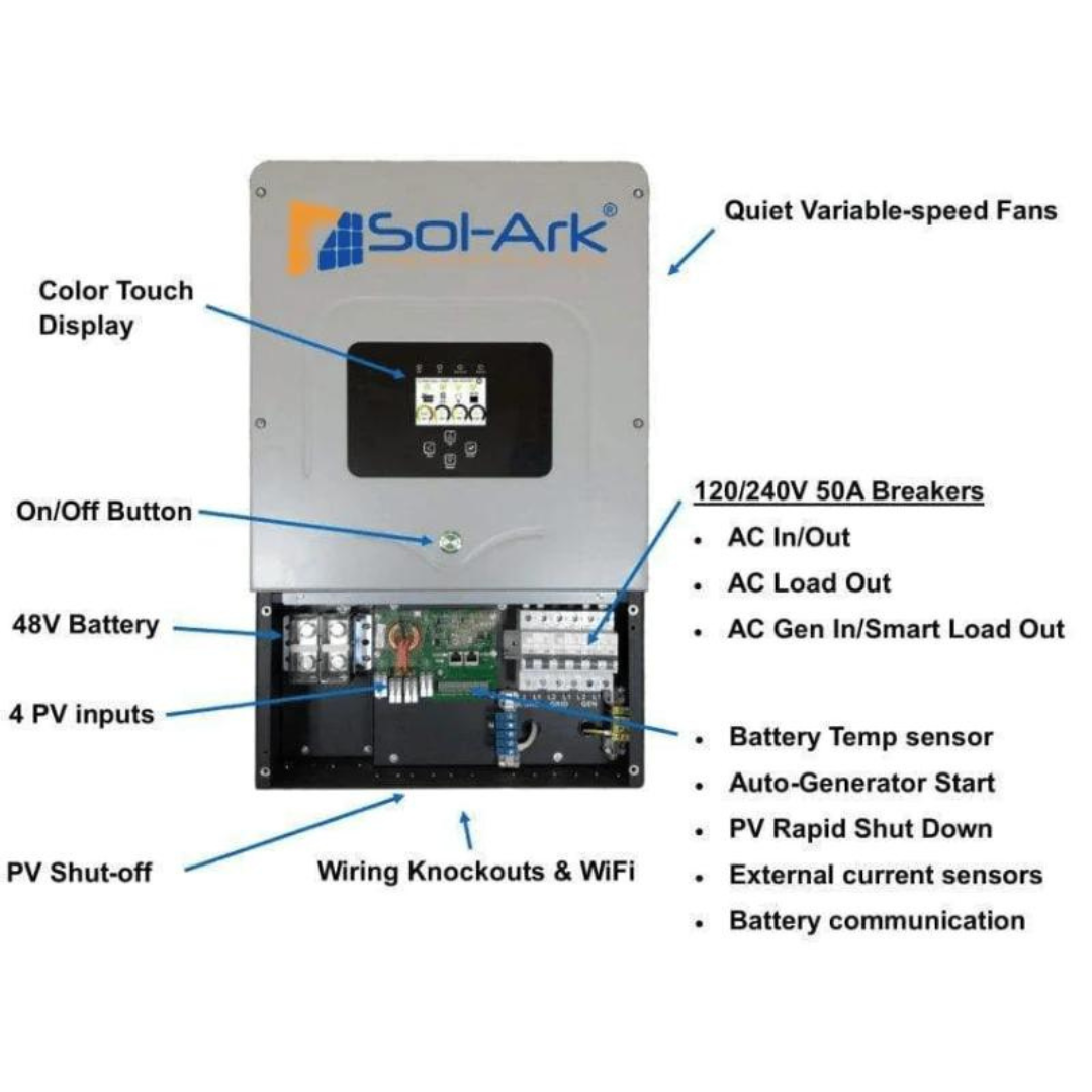 Sol-Ark 5k Single-Phase Hybrid Inverter  5-Year Warranty - Hybrid Solar —  SunVoyage