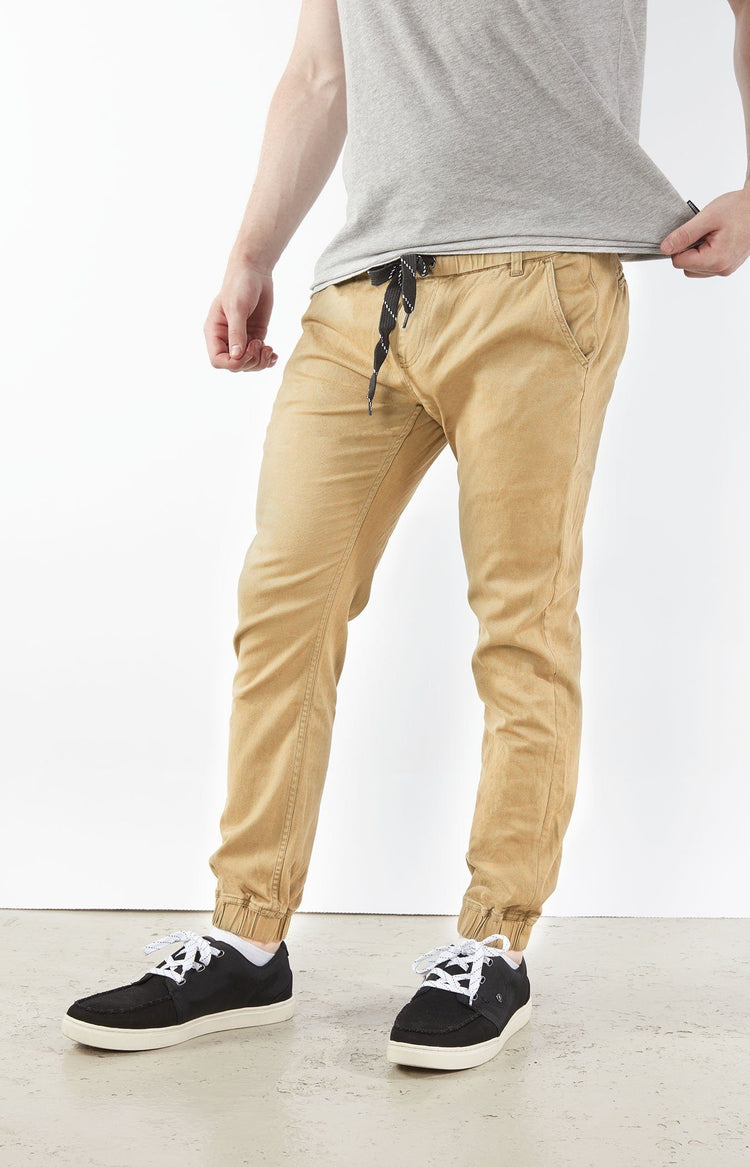 khaki jean joggers