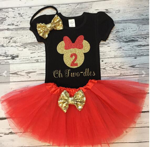 Personalized Red Black Minnie Mouse 1st Birthday Tutu Dress Shirt
