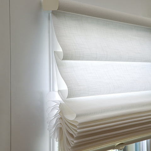 Hunter Douglas offers soft, sculpted folds to provide an elegantly tailored modern looking window treatment.