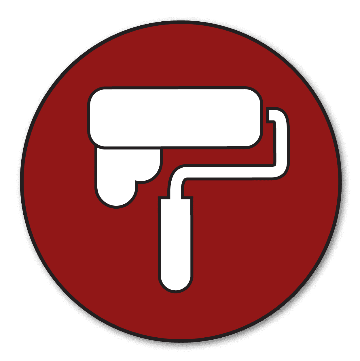 paint roller icon with paint dripping