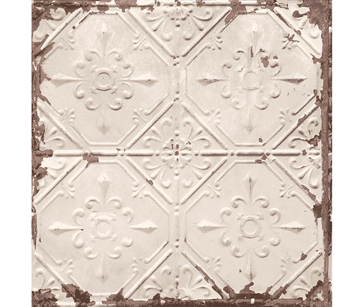 Tin Ceiling Beige Distressed Tiles Wallpaper Barrydowne Paint