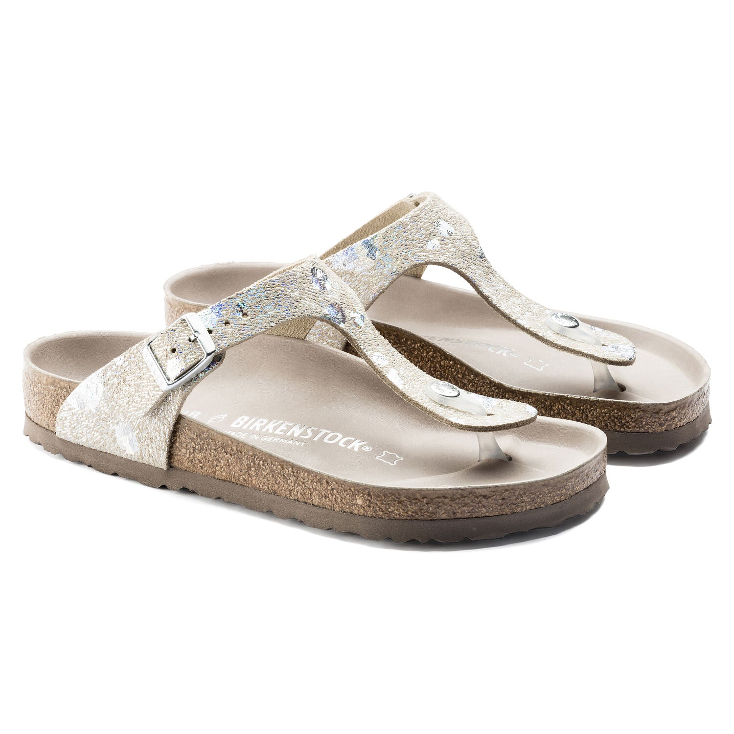 metallic gizeh birkenstocks