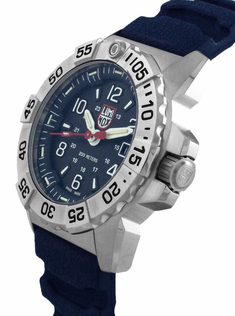 Luminox Navy SEAL Stainless Steel Blue Dial Blue Rubber Strap