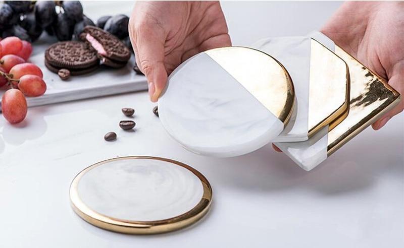 White Marble Marble Coasters – Gifts for Designers