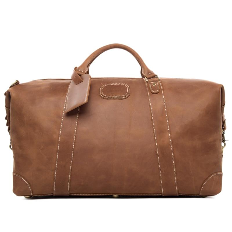 Vintage Style Genuine Leather Large Capacity Duffel Bag | Leather Trav ...