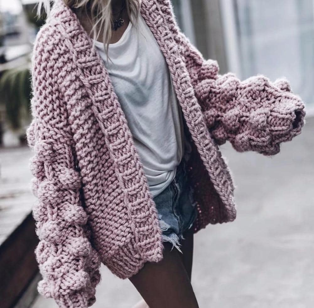 chunky knit sweater cardigan