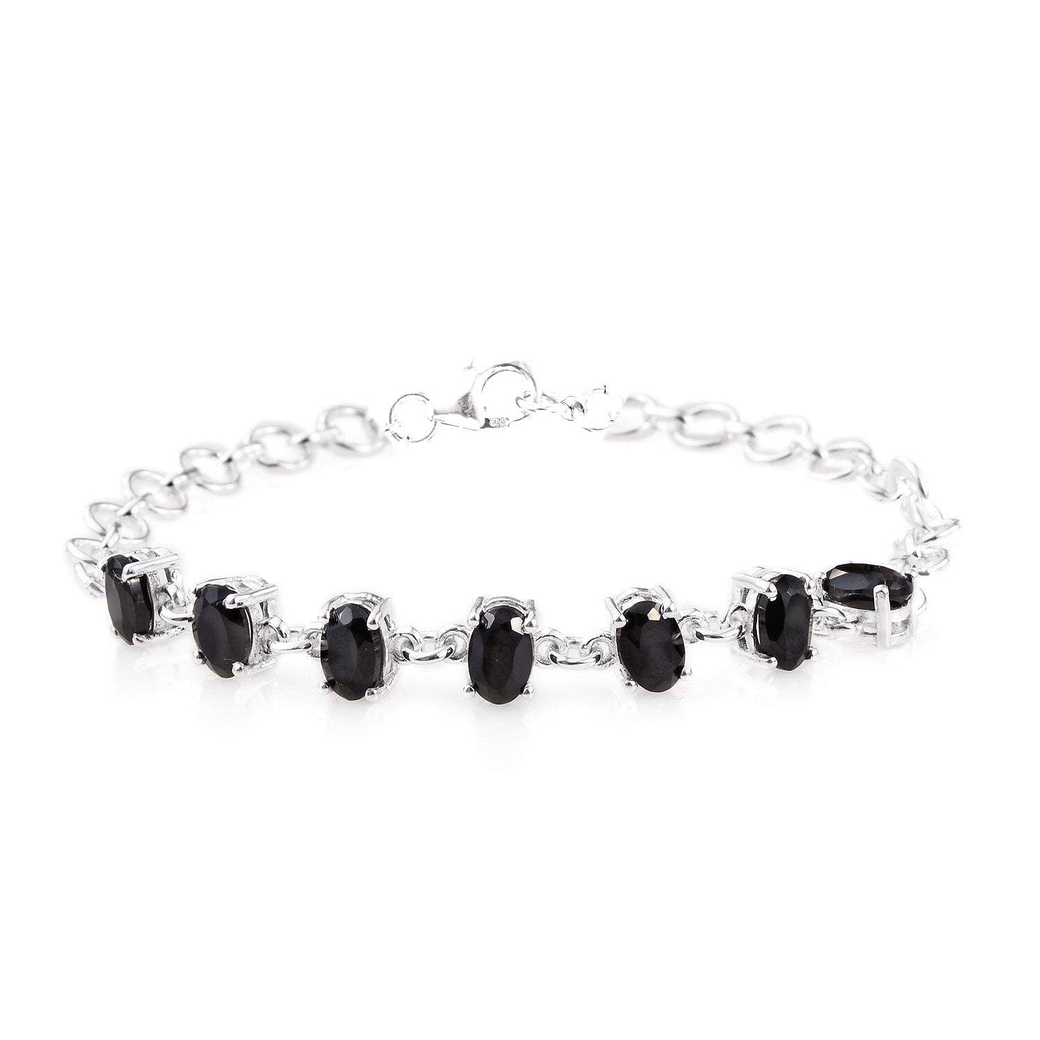 Sterling Silver Thai Black Spinel 7 Gemstone Bracelet ( 6-7 in) - Shop Until It Hurts