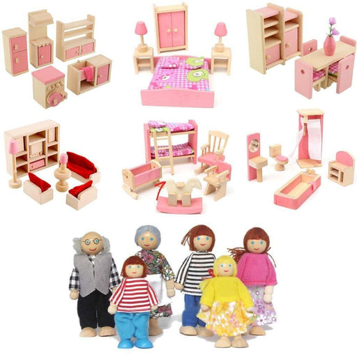 Kitchen Mini Furniture Doll House - Wooden Set