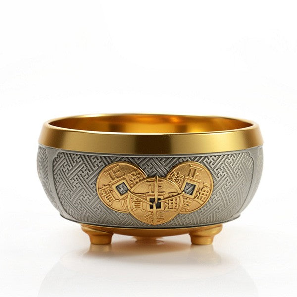 Feng Shui Gold & Pewter Wealth Bowl With Stand | Royal Selangor ...