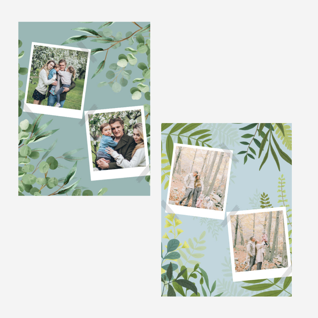 Personalised Blanket - Leafy Polaroid | 152 x 203cm