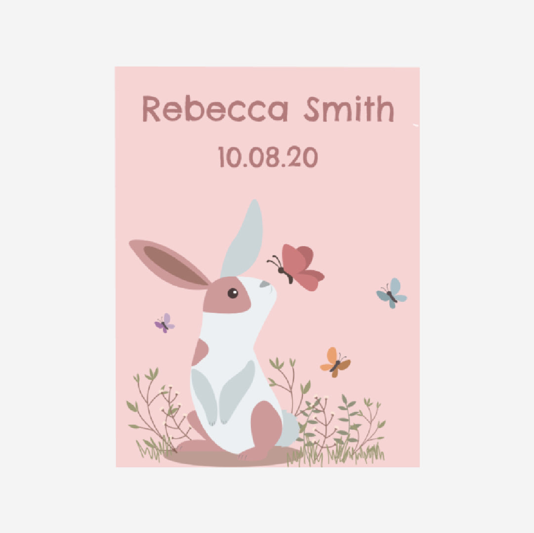 Personalised Blanket - Bunny & Butterfly | 152 x 203cm