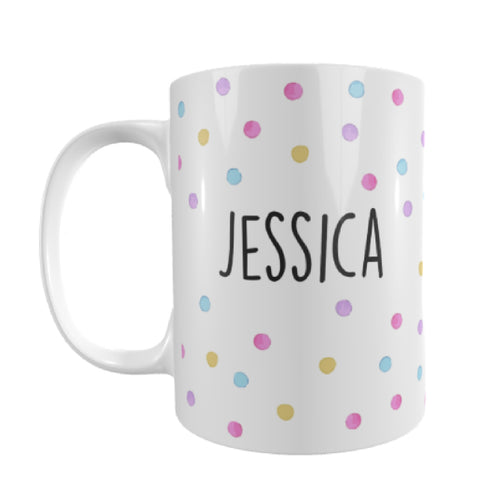 Personalised Mug - Polka Dot Design with Name