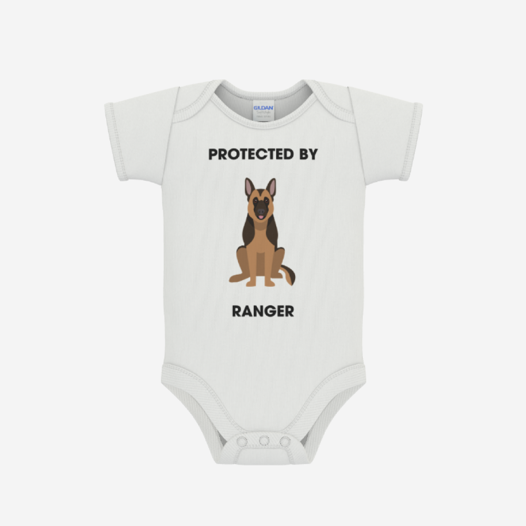 Personalised Baby Onesie - Protected By Dog