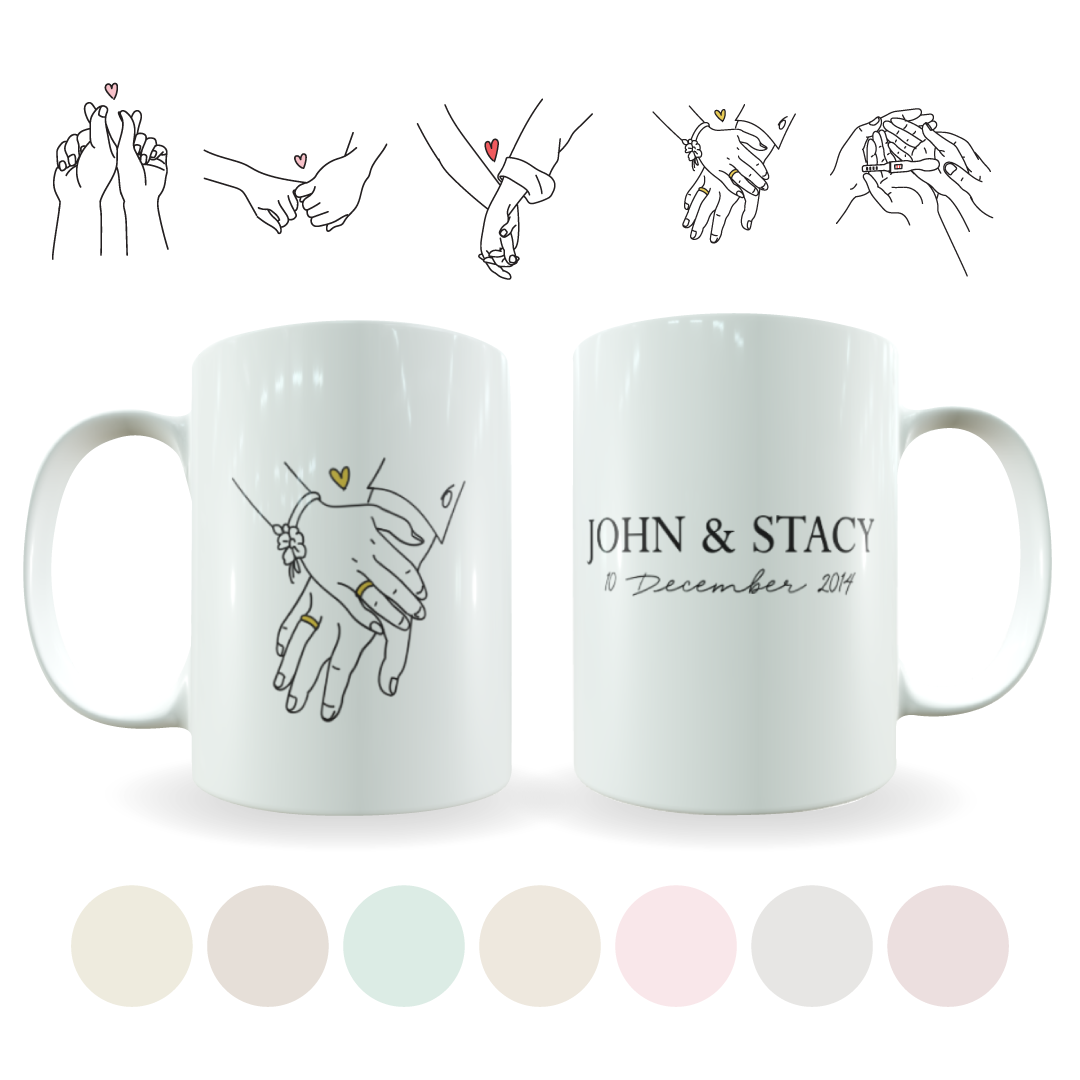 Personalised Mug - Couple Holding Hands