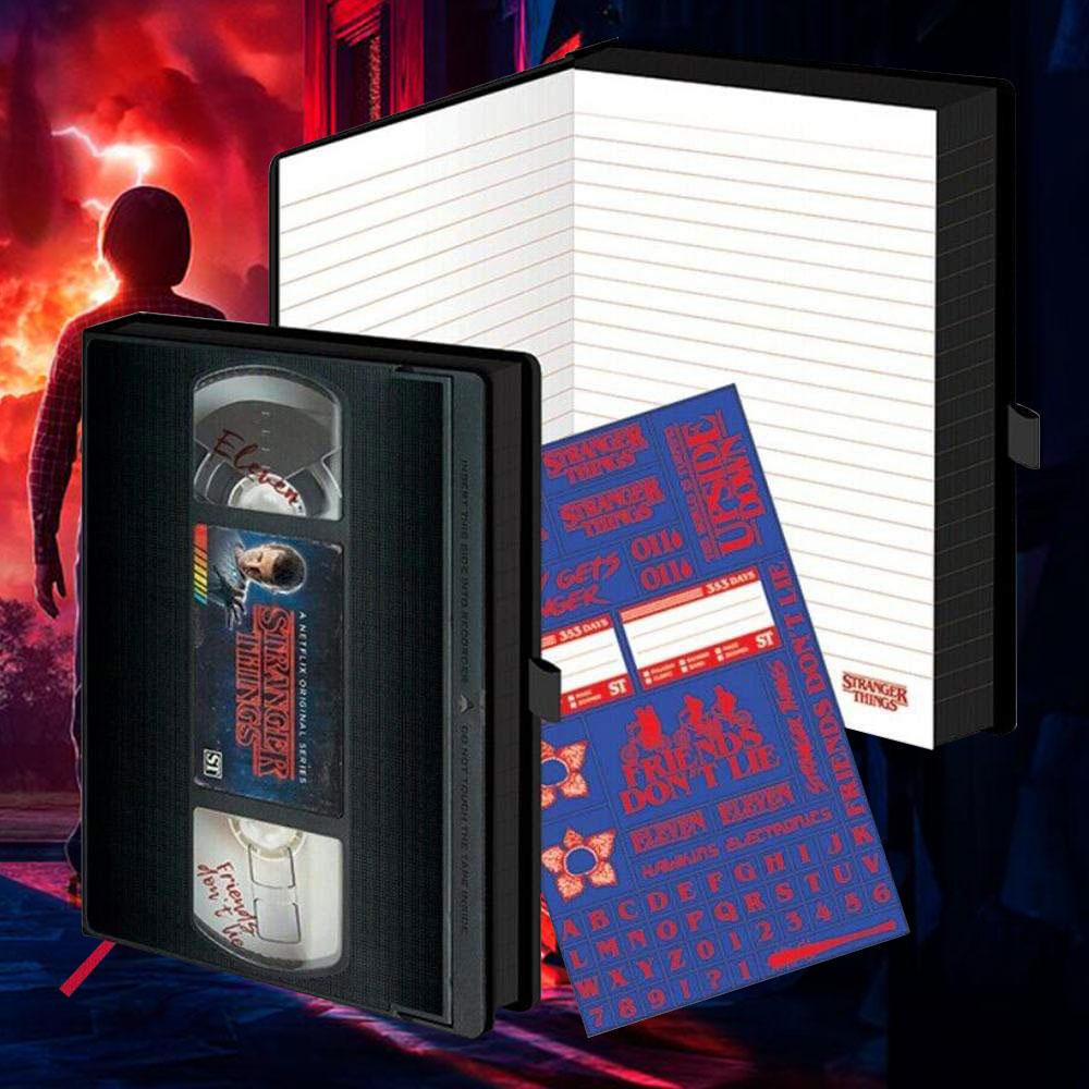 Stranger Things Retro Vhs Video Tape A5 Notebook Yellow Octopus