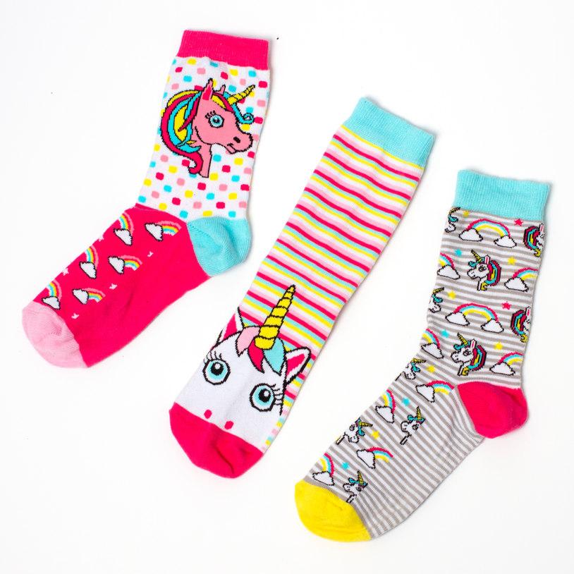Magical Unicorns Odd Socks Ladies Gift Set - 3 Pairs - Yellow Octopus