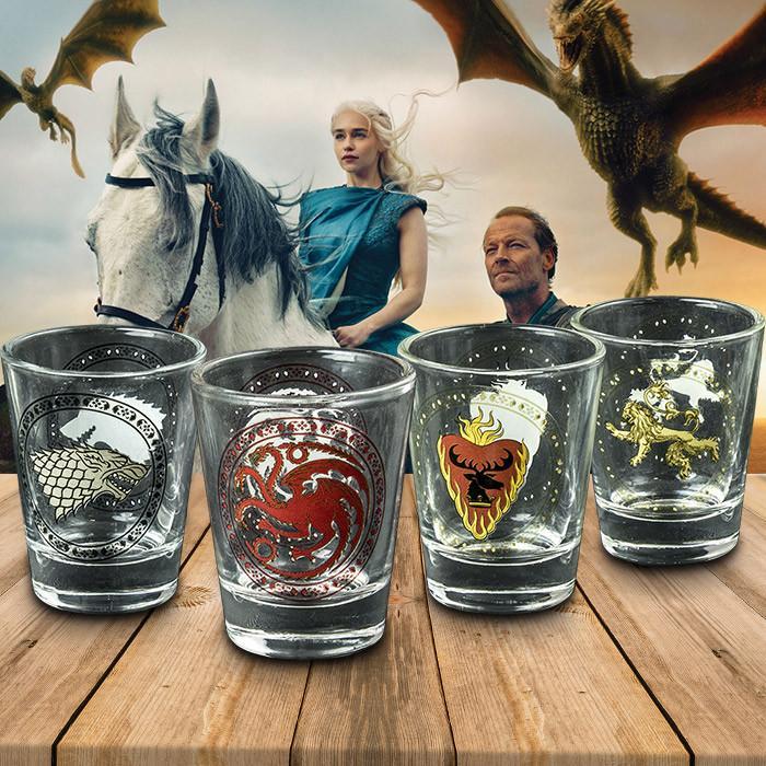 Game Of Thrones Set Of 4 House Sigil Shot Glasses Glass