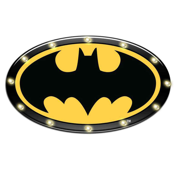 Batman Light Up Tin Sign Battery Powered Wall Art DC Comics – Yellow Octopus