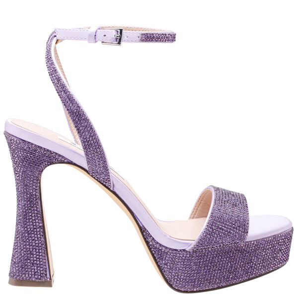 Womens Angella Royal Lilac Satin Crystal Block-heel Platform Stiletto ...
