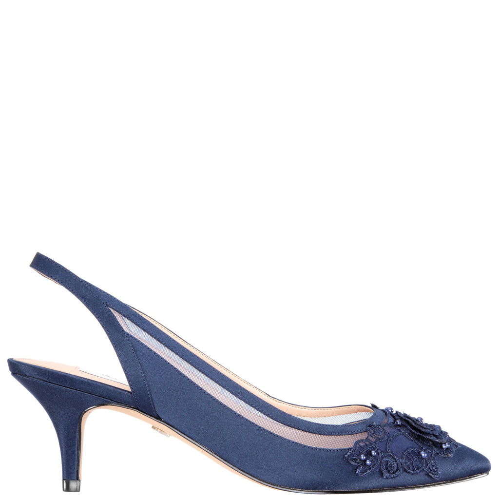 TAELA-NEW NAVY SATIN – Nina Shoes