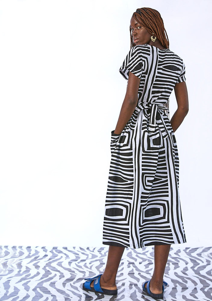 Midi Wrap Dress - Monochrome – YEVU