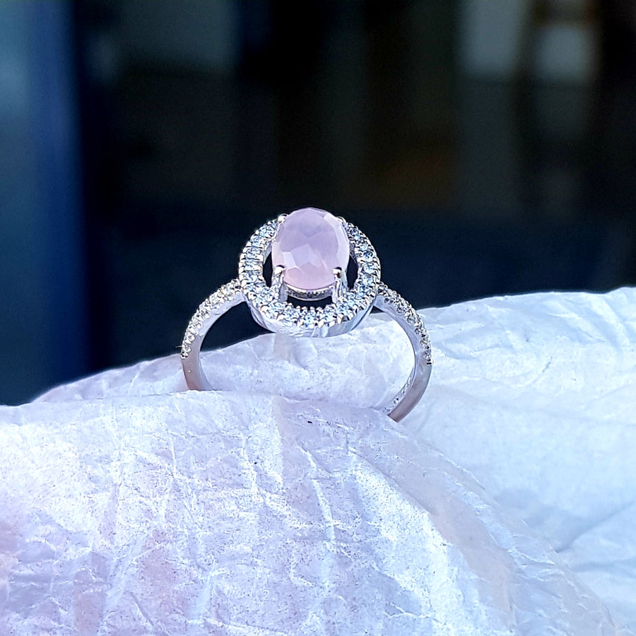 Rose Quartz Engagement Ring – JULIET 