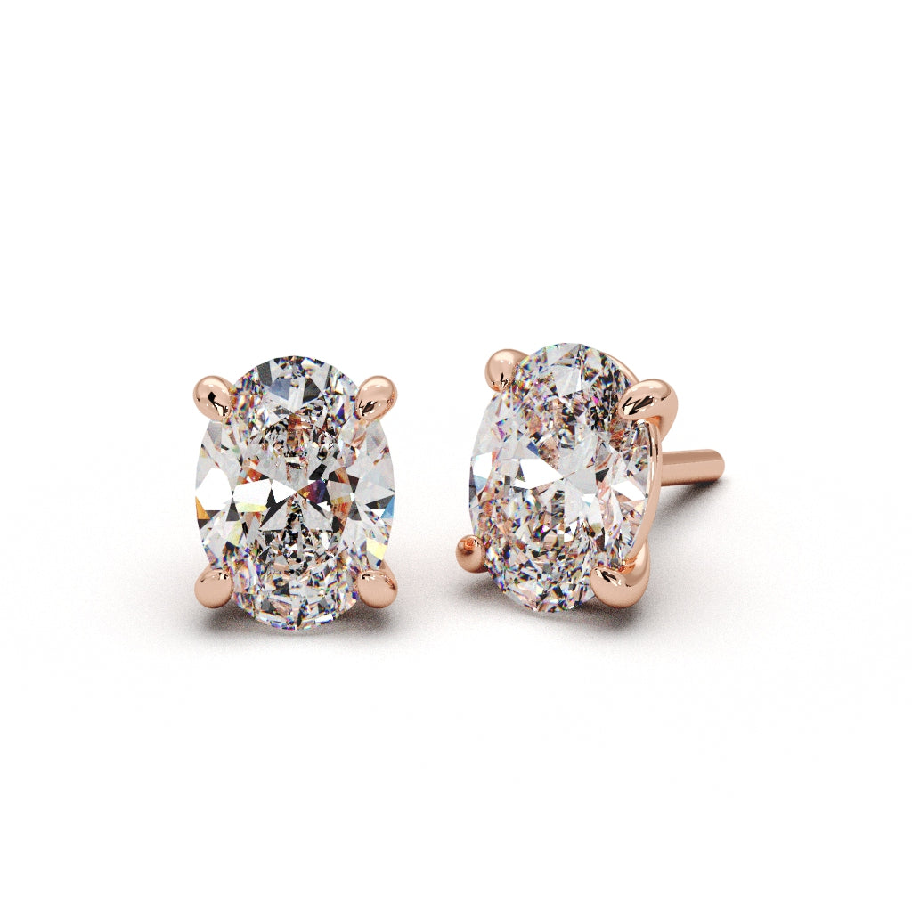 Maria Oval Moissanite Stud Earrings