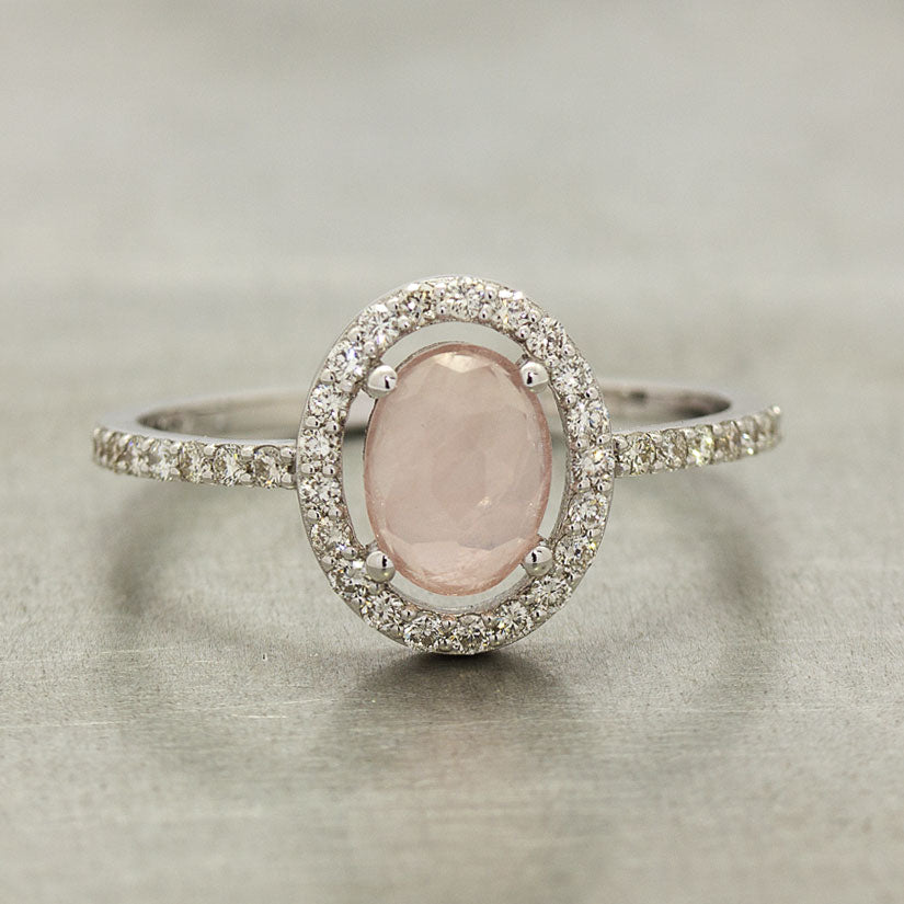 rose quartz engagement ring etsy