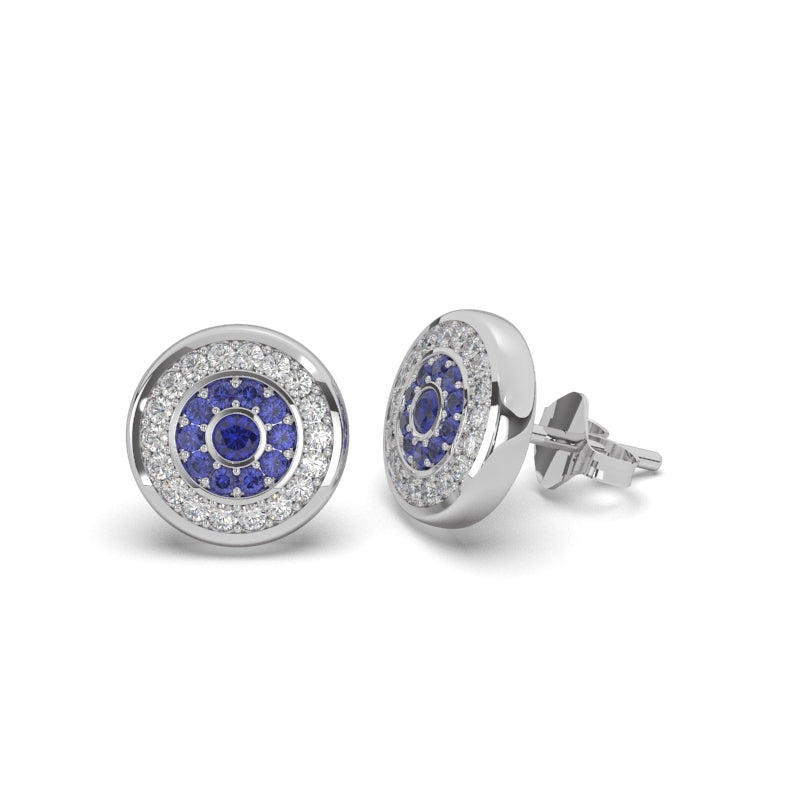 Sapphire & Diamonds Stud Earrings