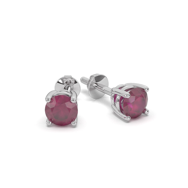 Elegant Ruby Stud Earrings