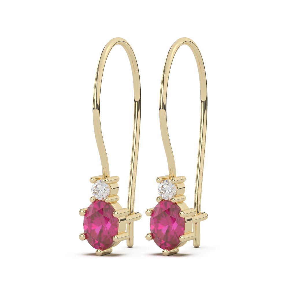 Ruby & Diamond Dangling Earrings