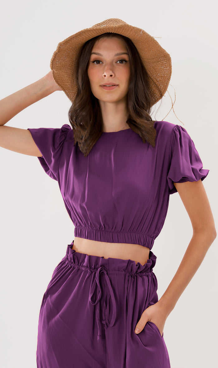 Solid Eggplant Co-Ord Set for Women - Easy Returns