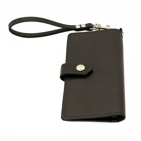 Black Leather Cell Phone Wallet / Clutch – Horace & Jasper