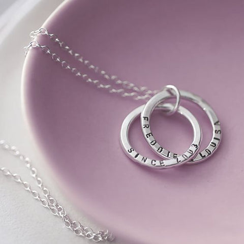 Double Loop Engraved Necklace