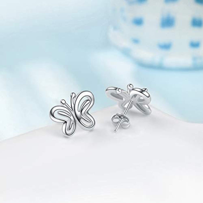 ladies silver stud earrings