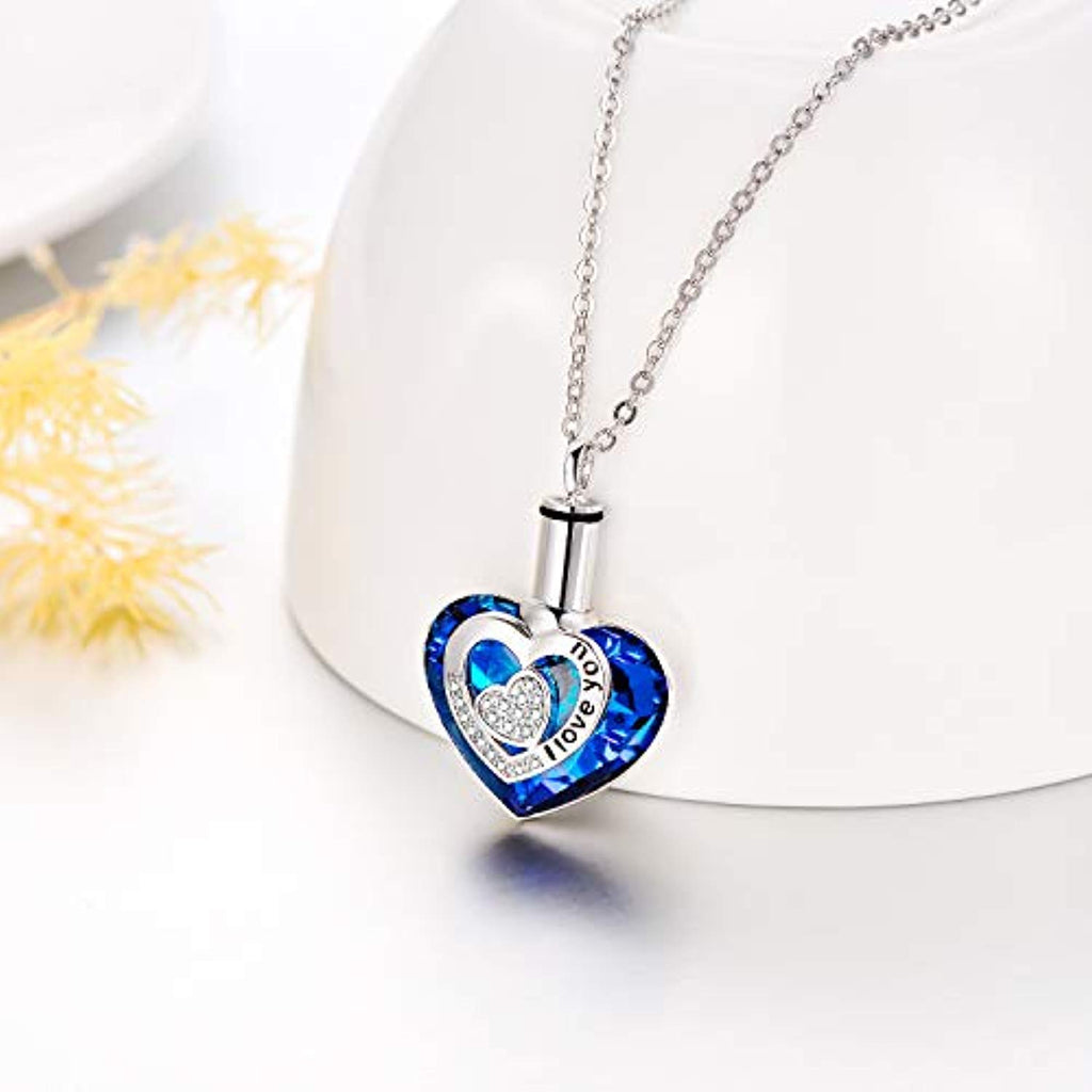 925 Sterling Silver Urn Necklaces for Ashes Engraved I