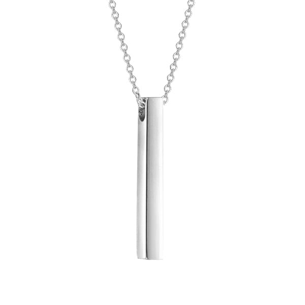 925 Sterling Silver 3d Engraved Vertical Bar Name Necklace Personalize Yafeini Personalized Jewelry