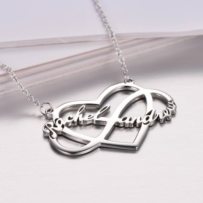 Jewellery Watches Personalized Sterling Silver Name Couples Necklace W Infinity Heart Design Fashion Jewellery