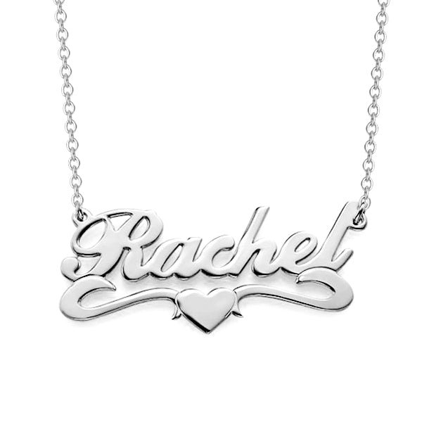 Rachel - 925 Sterling Silver/10K/14K/18K Personalized Middle Heart Nam
