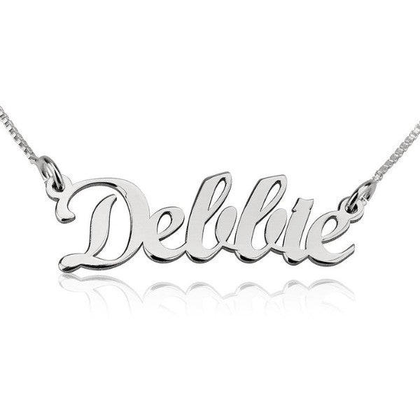 Dellie - 925 Sterling Silver Personalized Classic Name Necklace Adjustable Chain 16”-20