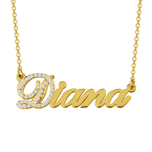 YAFEINI personalized Custom Name Necklace on midnight sale 14K Gold plated