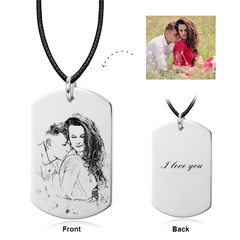 Engraved Photo Personalized Necklaces