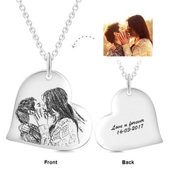 Engraved Photo Necklace