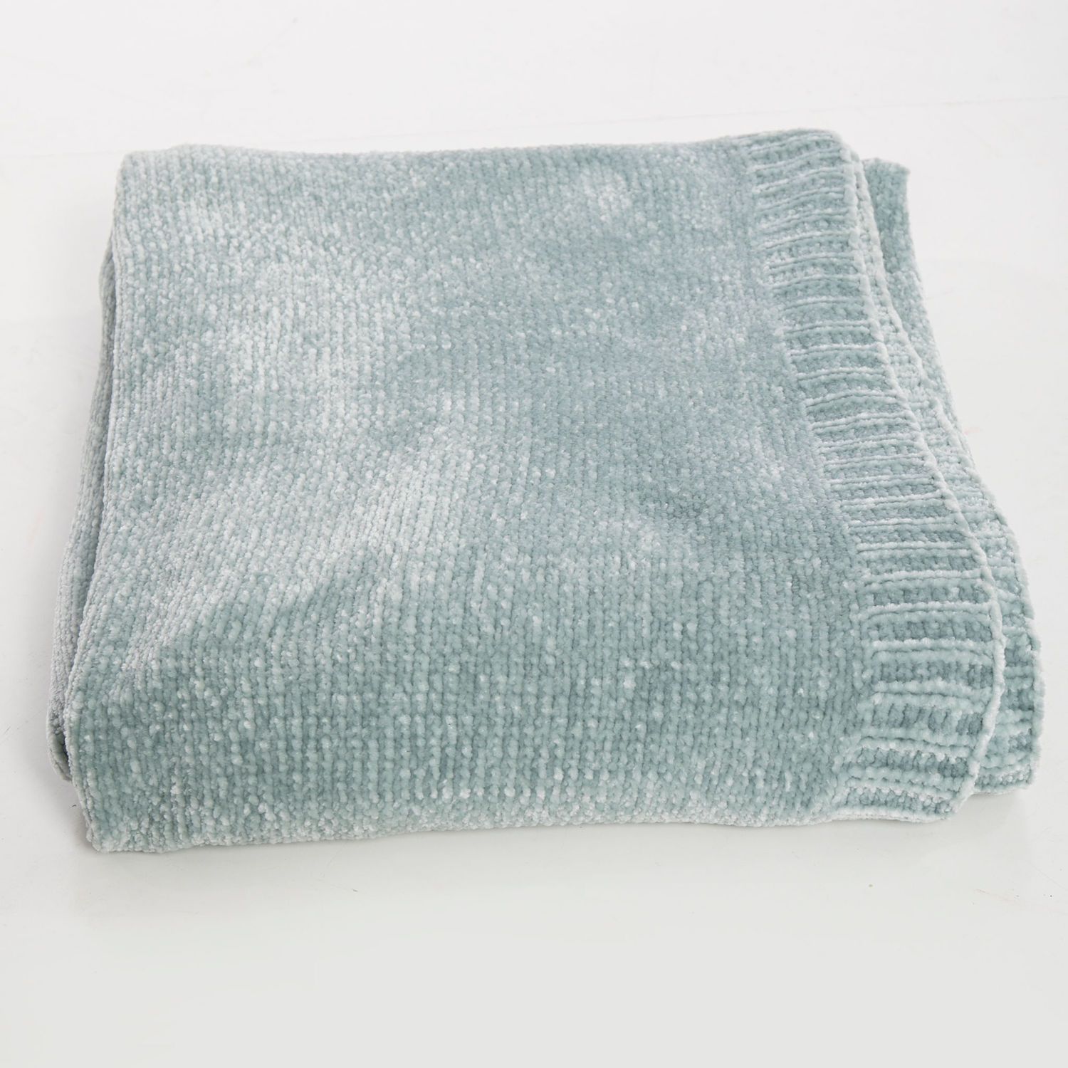 Frosted Sage Chenille Throw Blanket Saranoni
