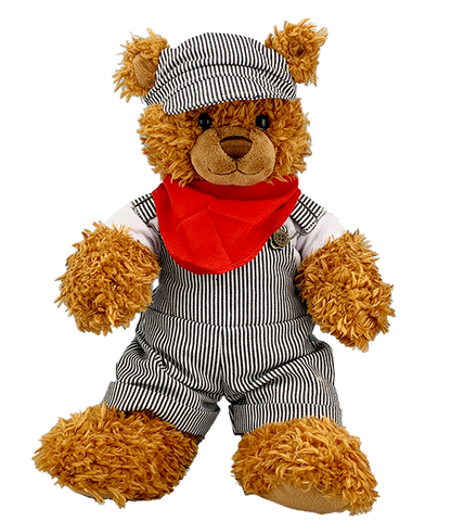 Teddy Bear in Train Conductor Outfit for stuffed animals