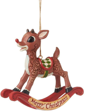 Rudolph Rocking Horse Hanging Christmas Ornament by Jim Shore Enesco ...