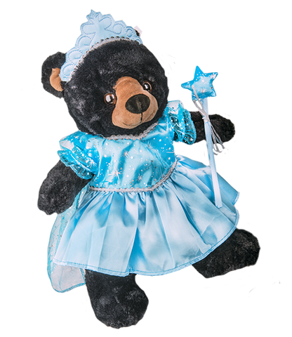 Black Teddy Bear with Princess Outfit and Tierra