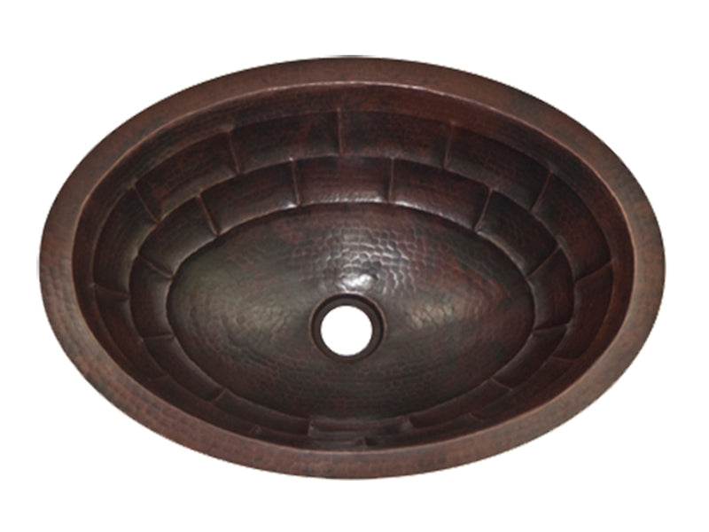 Oval Copper Washbasin with Turtle Shell Design