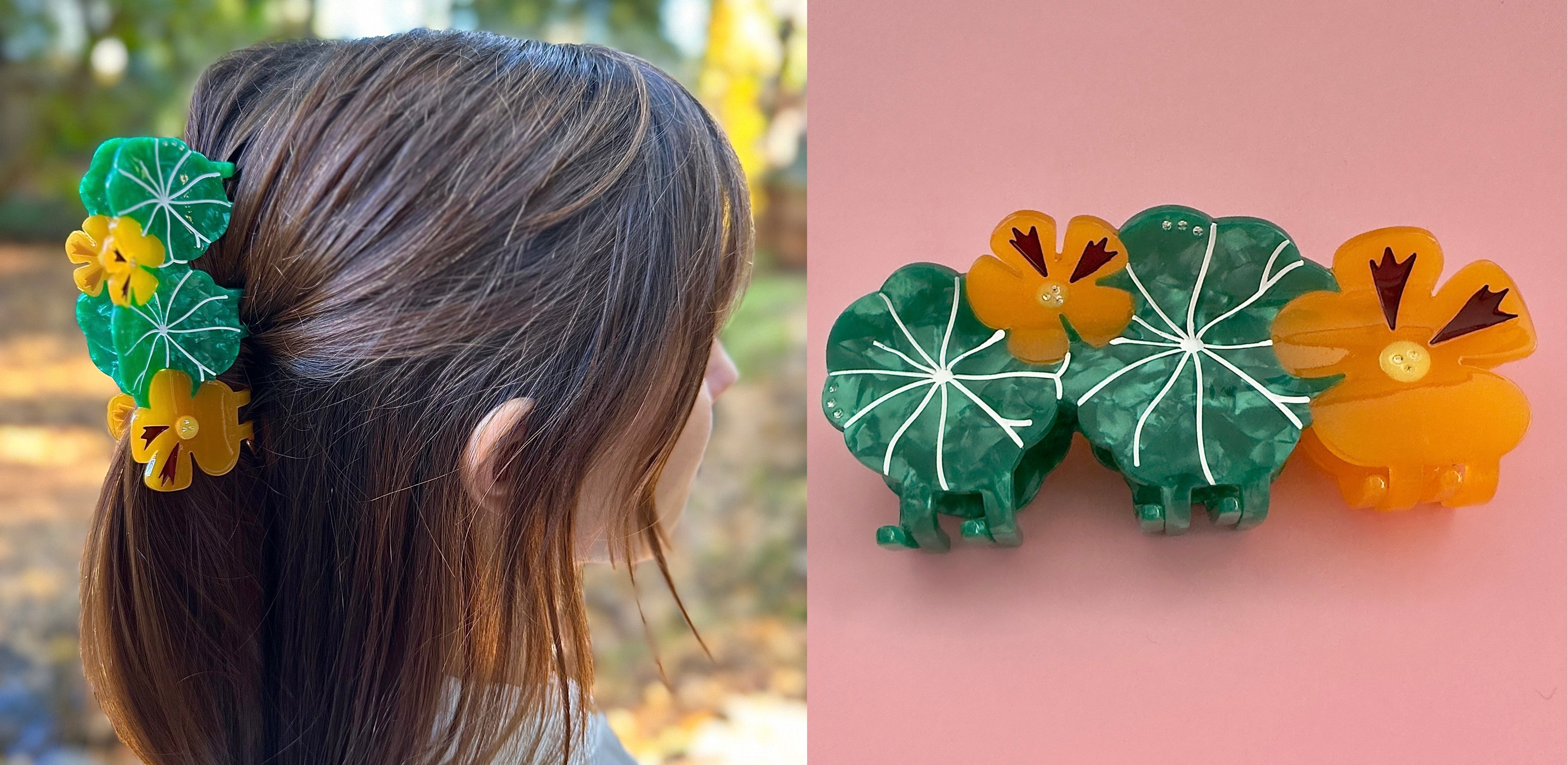 nasturtium garden hair claw half hair do